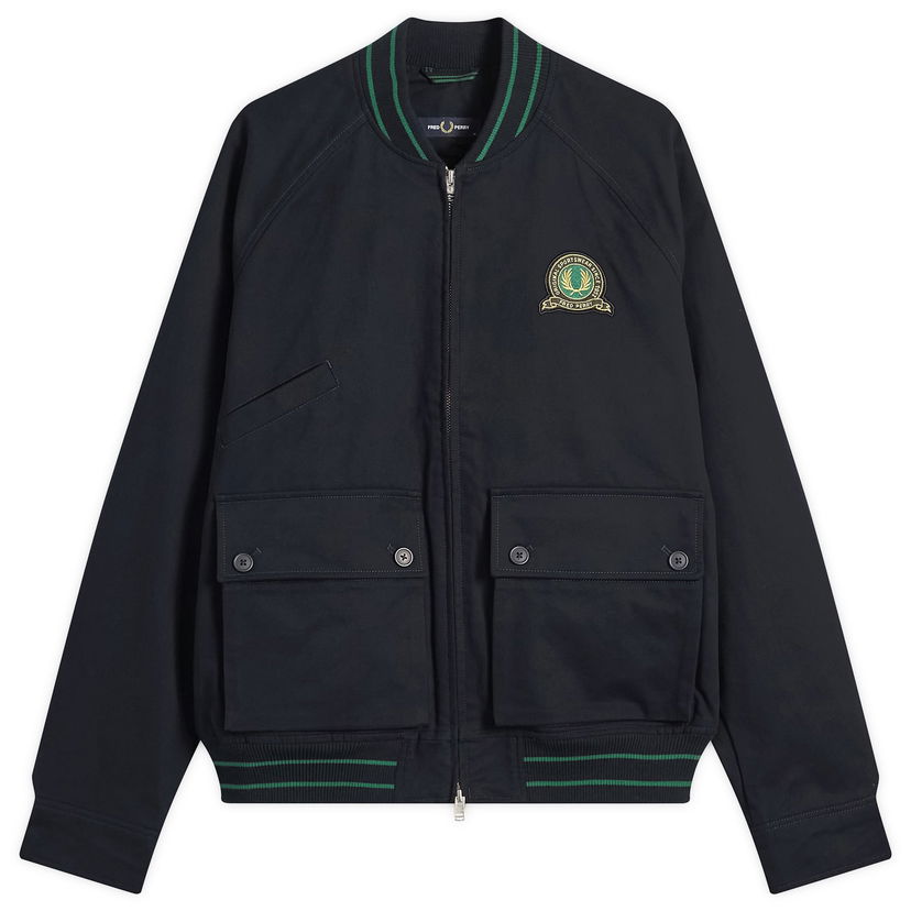 Bomber-takki Fred Perry Tennis Badge Bomber Jacket, Size Large Tummansininen | J1313-608