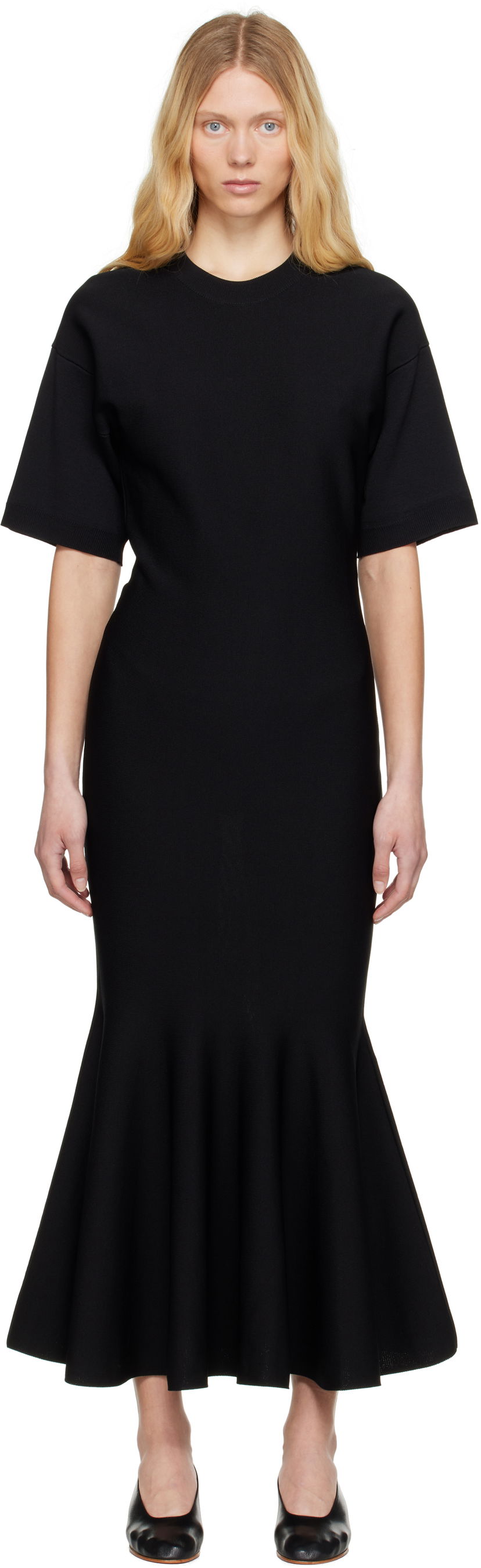 Mekko AMI AMI Paris Godet Maxi Dress Musta | FDR264.KN0064