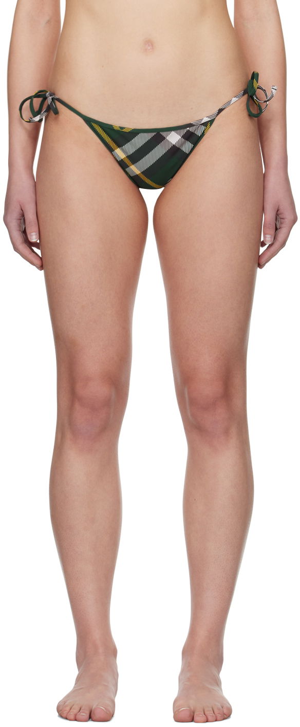 Uimapuvut Burberry Green Check Bikini Bottom Musta | 8082750
