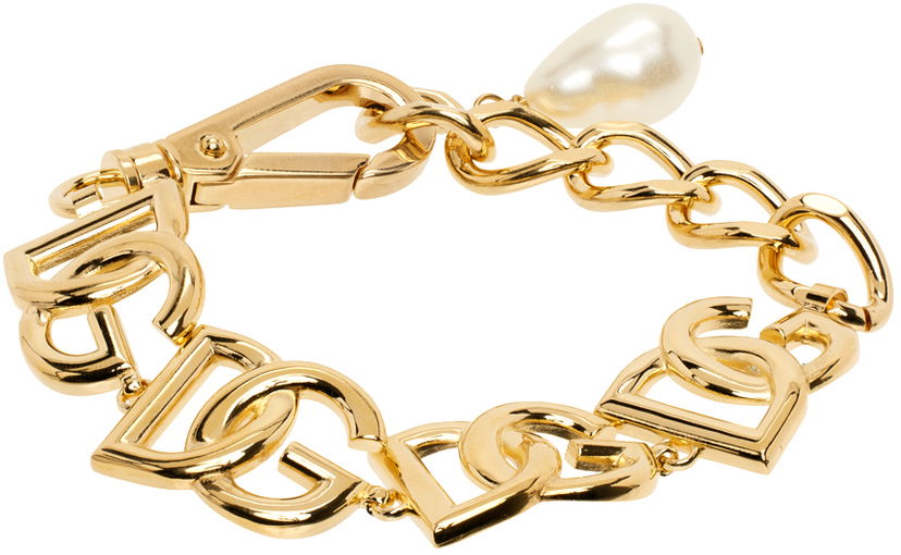 Rannerengas Dolce & Gabbana Gold Logo Bracelet Metallinen | WBN6P2 W1111