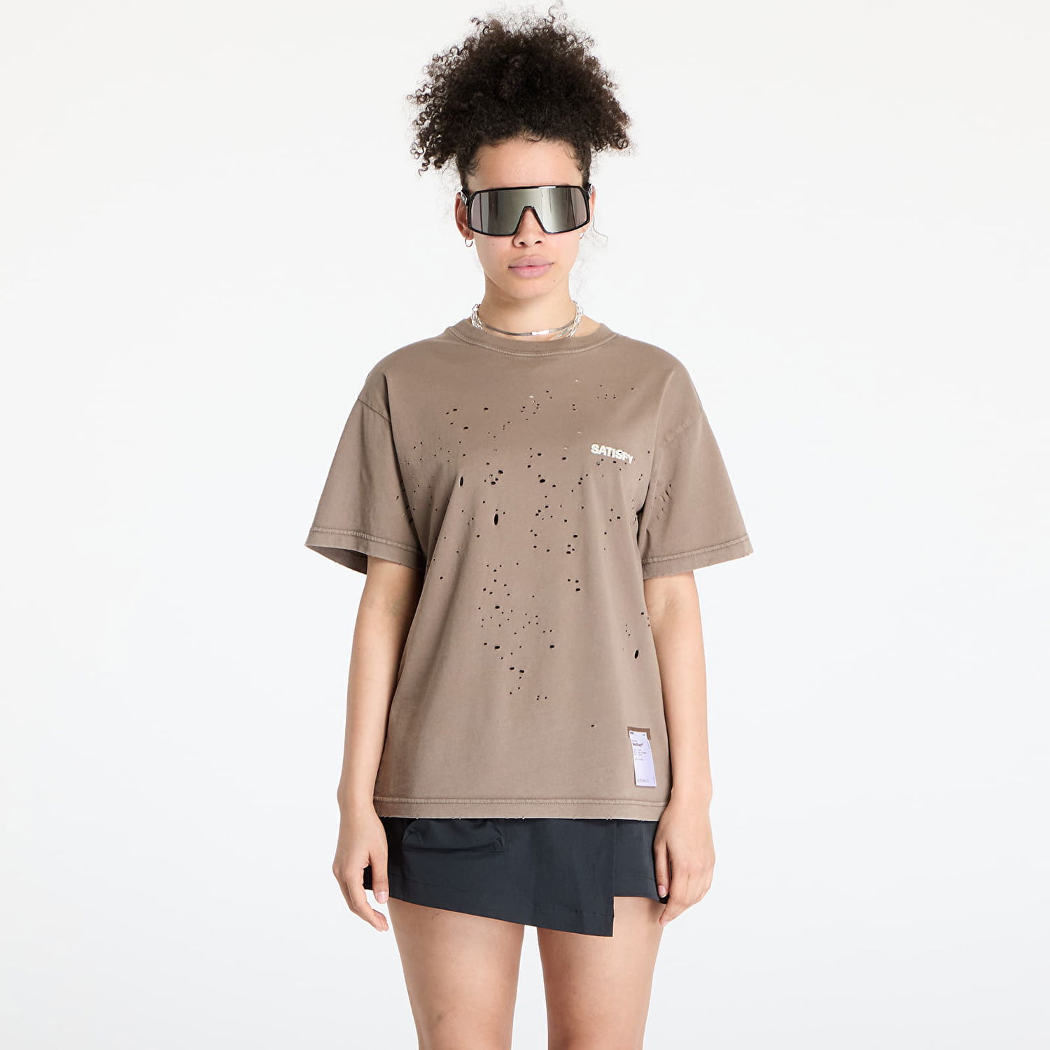 T-paita Satisfy Satisfy MothTech Distressed T-Shirt Ruskea | 11006-AFA-SAB, 1