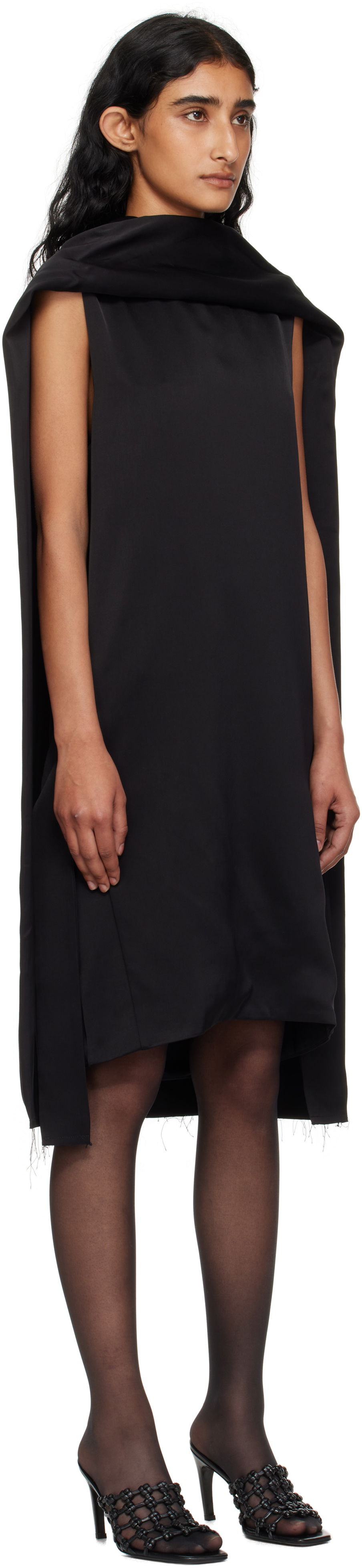 Mekko TOTEME Cocoon Scarf Minidress Musta | 253-WRD0198-FB0382, 1