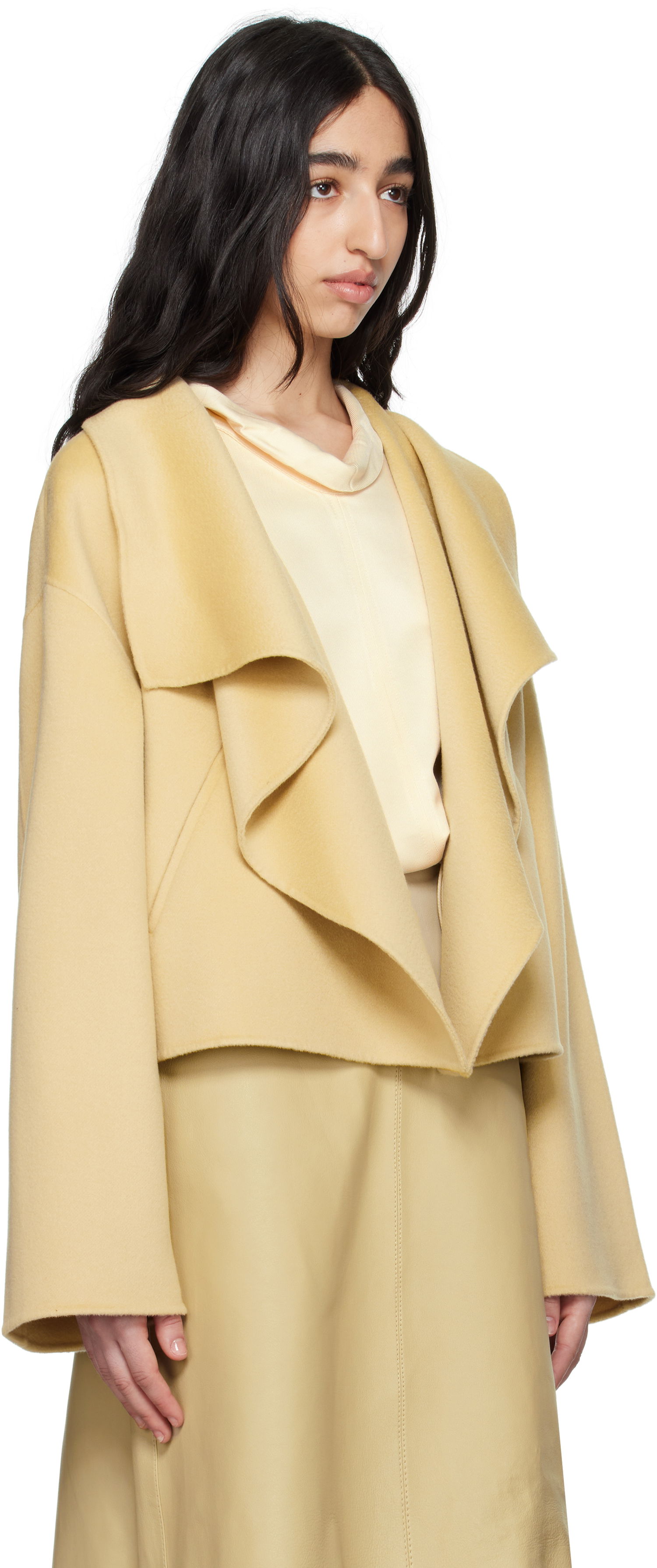 Takki TOTEME TOTEME Signature Doublé Wool Jacket Keltainen | 252-WRO0203-FB0006, 1