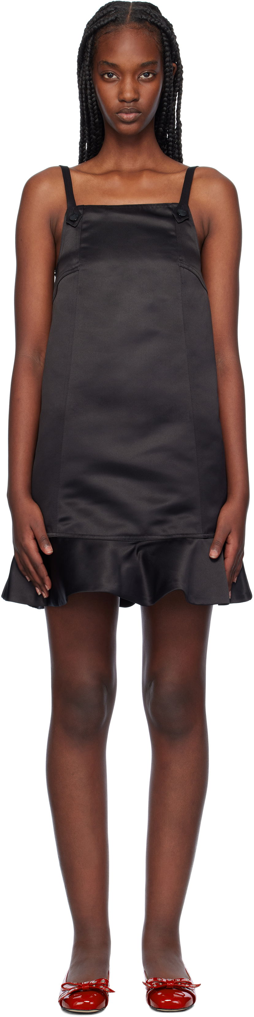 Mekko GANNI Satin Mini Dress Harmaa | F9719