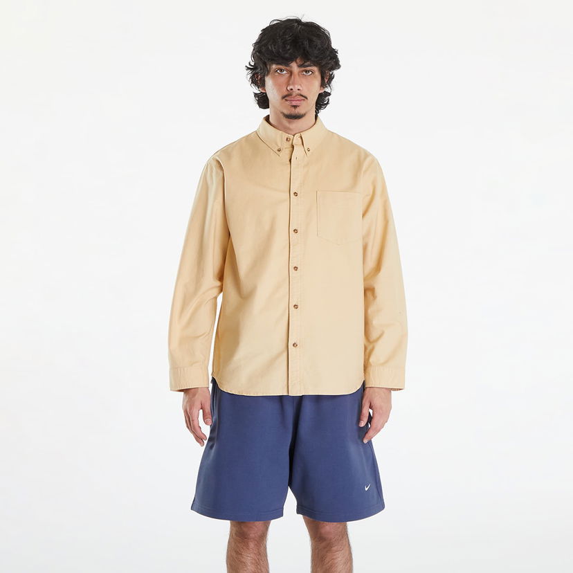 Paita Nike Life Long-Sleeve Oxford Button-Down Shirt Sesame/ Sesame/ Sesame Beige | FN3125-252