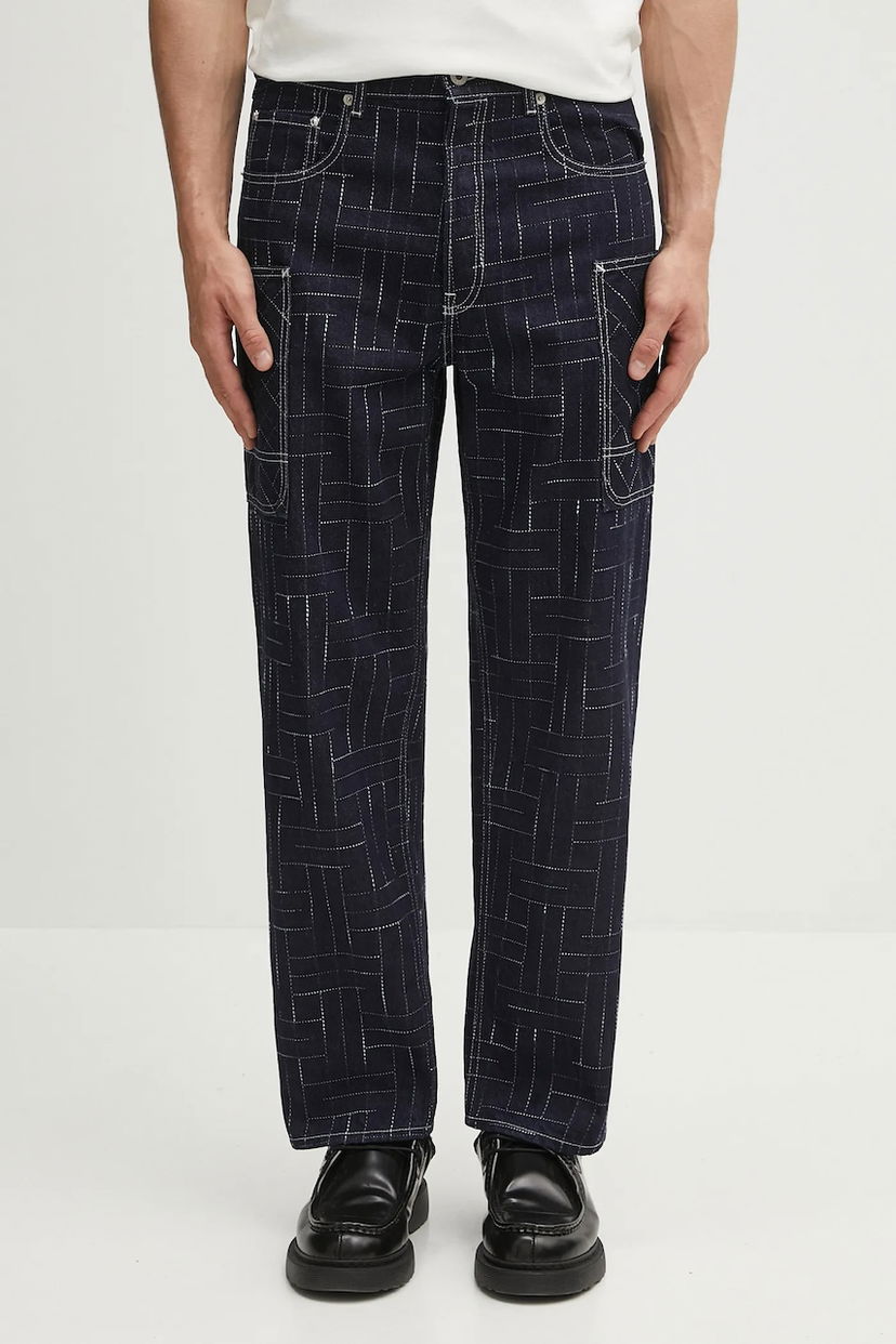 Cargo housut KENZO Kenzo Weave Cargo Monkey Fit Pants Tummansininen | FF65DP4086V1