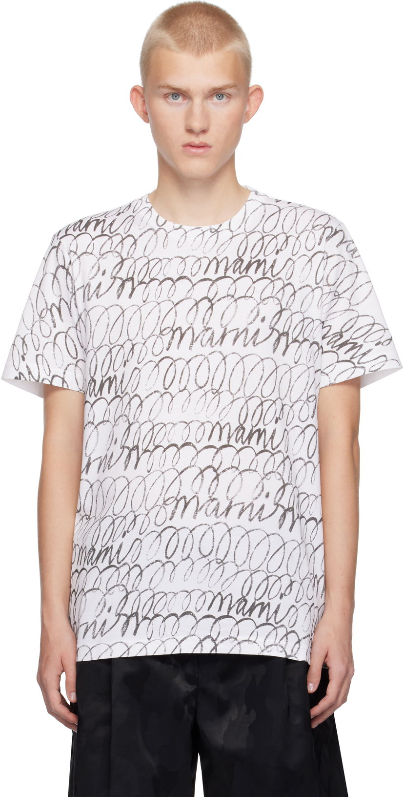 T-paita Marni Scribble Motif T-shirt Valkoinen | HUMU0198PU USCW97