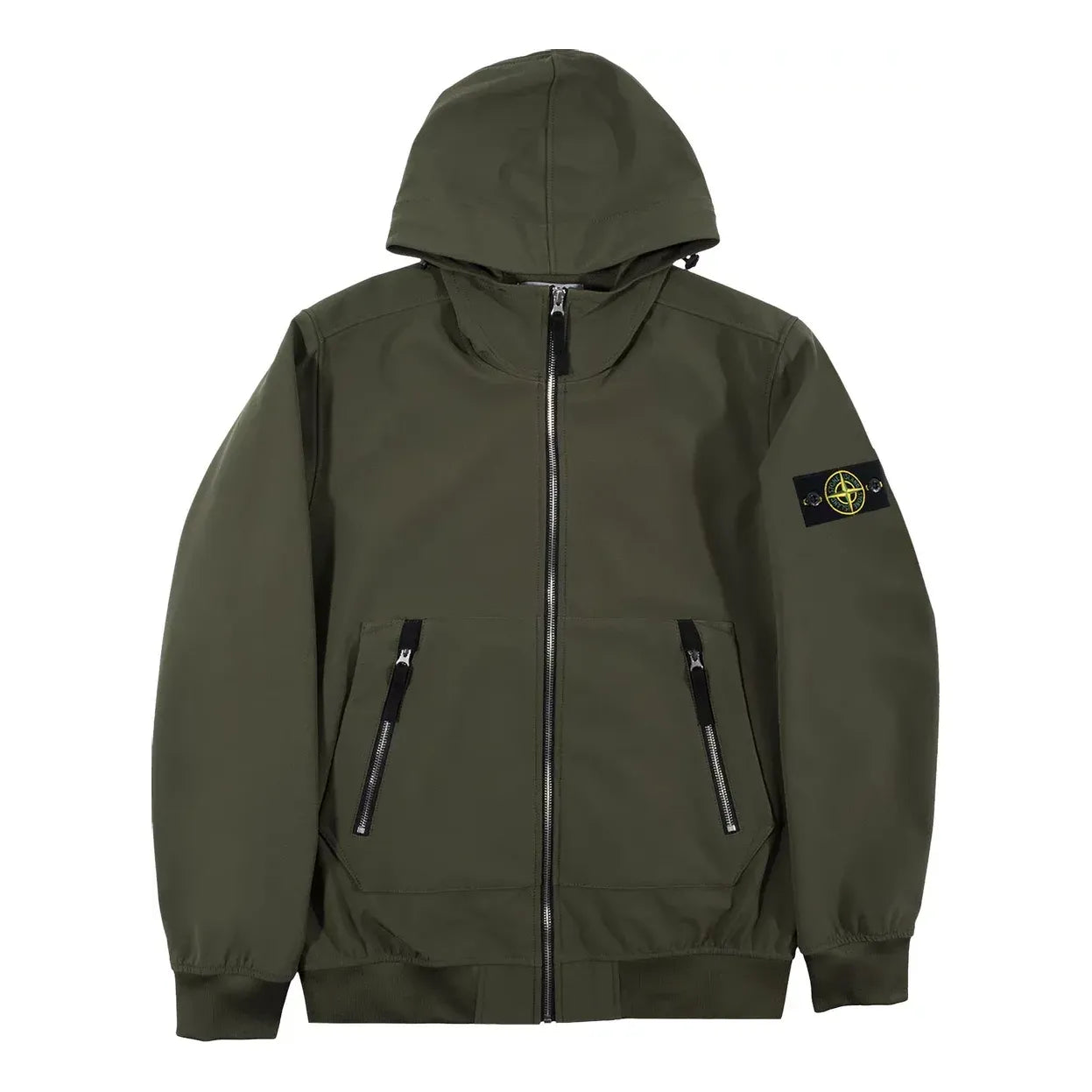 Tuulitakki Stone Island Hooded Soft Shell Jacket Vihreä | 741540727-V0058, 0