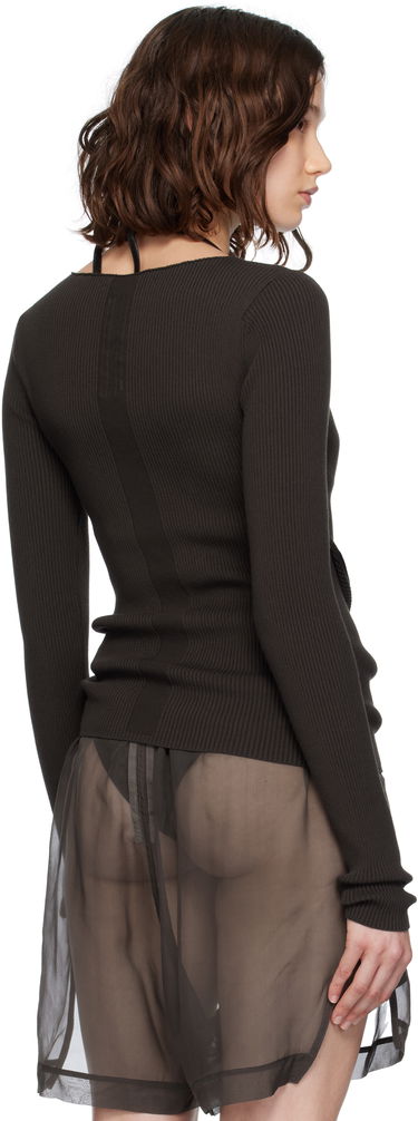 Villapaita Rick Owens Rick Owens Ribbed Knit Babel Sweater Ruskea | RP02E4639 RIBVI, 2