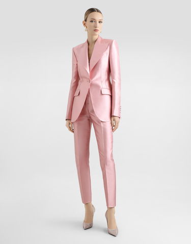 Takki Dolce & Gabbana Dolce & Gabbana Women's Single-Breasted Silk Shantung Jacket Vaaleanpunainen | F29QGTFU1JKF1452, 3