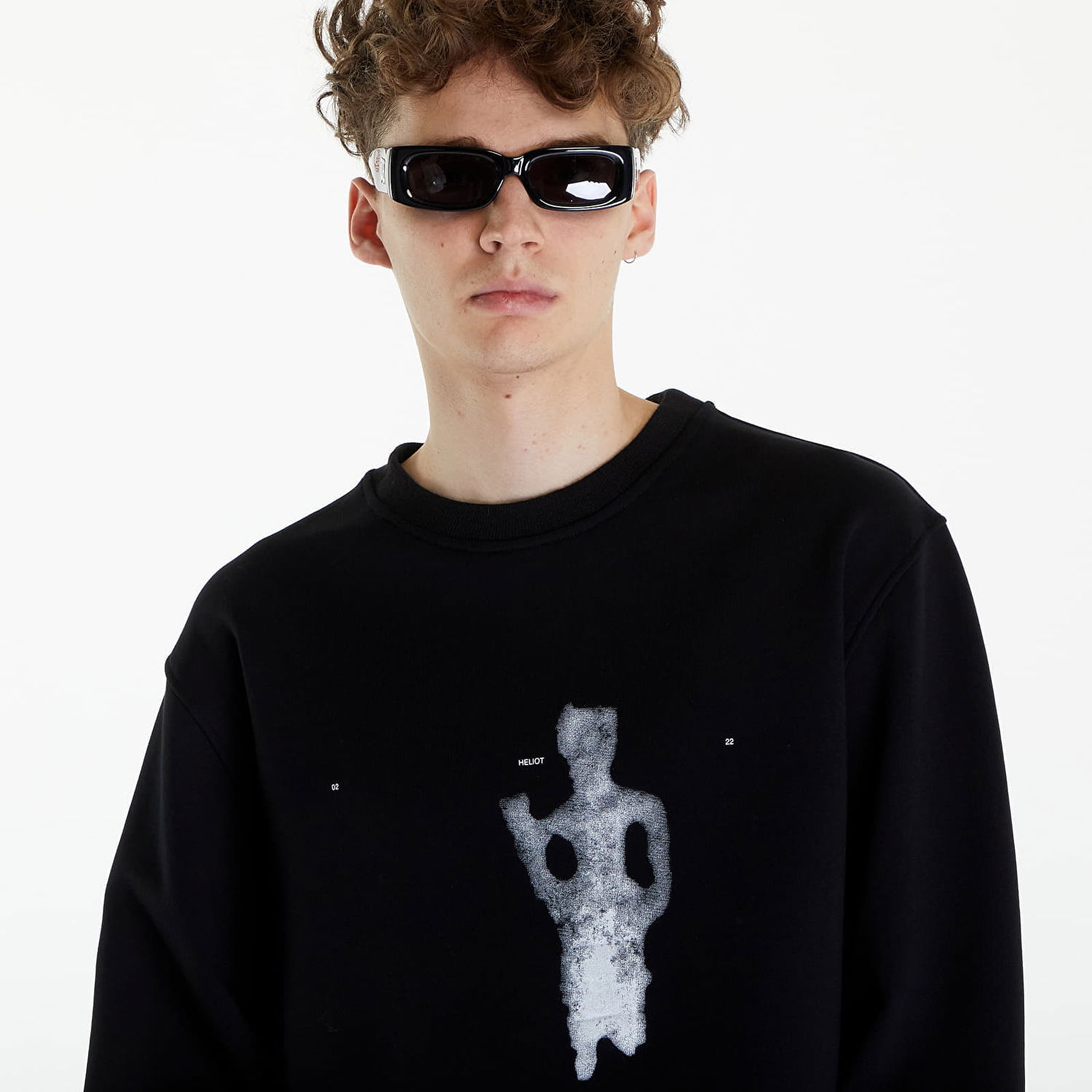 Huppari HELIOT EMIL Formation Crewneck Sweatshirt Musta | SS24_M_08_063_BLK01, 1