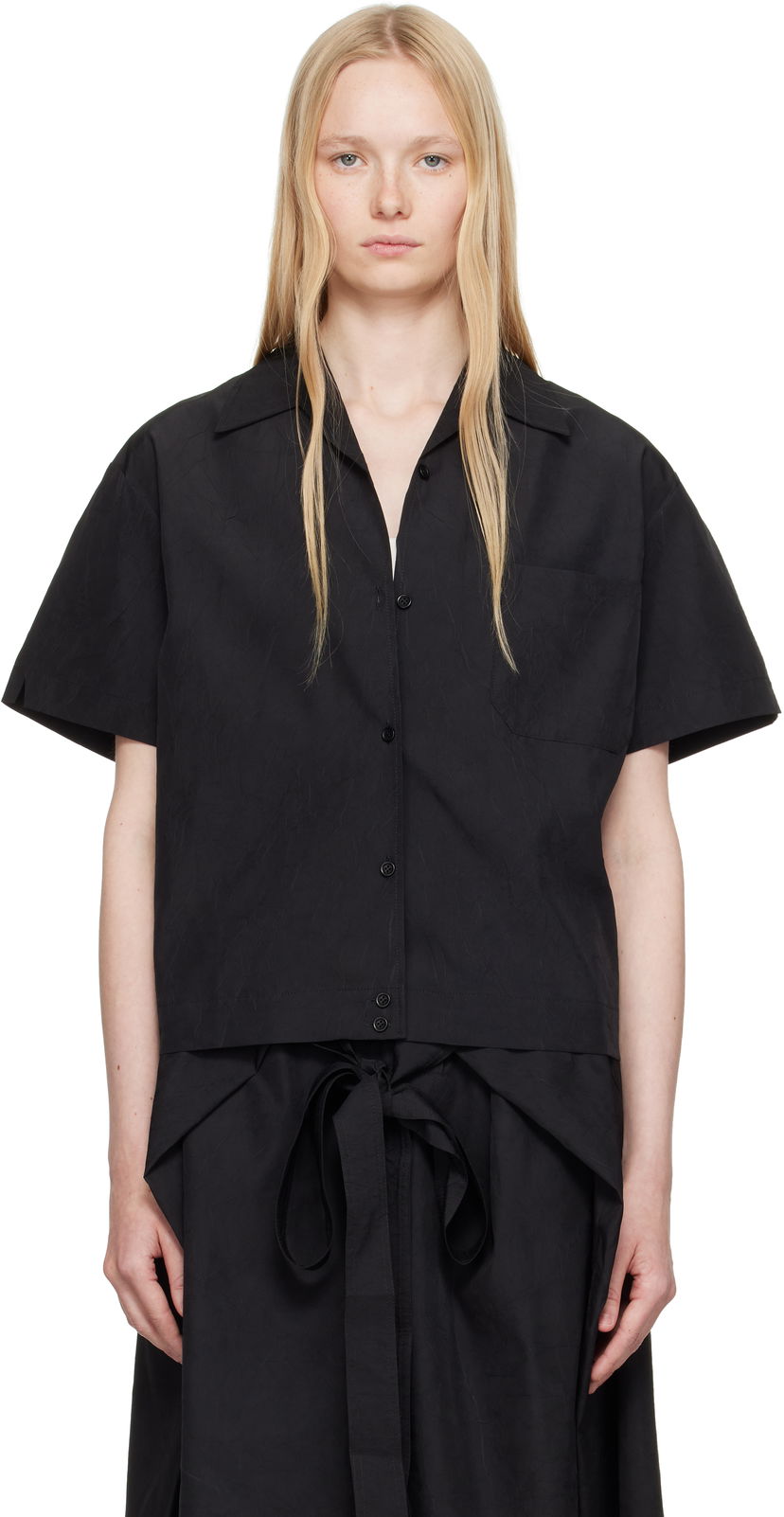 Paita YMC YMC Wanda Short Sleeve Shirt Musta | Q2YAA