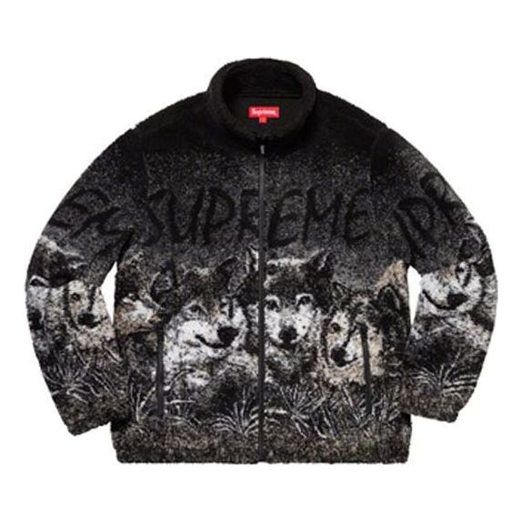 Villapaita Supreme Wolf Fleece Jacket Musta | SUP-SS19-448
