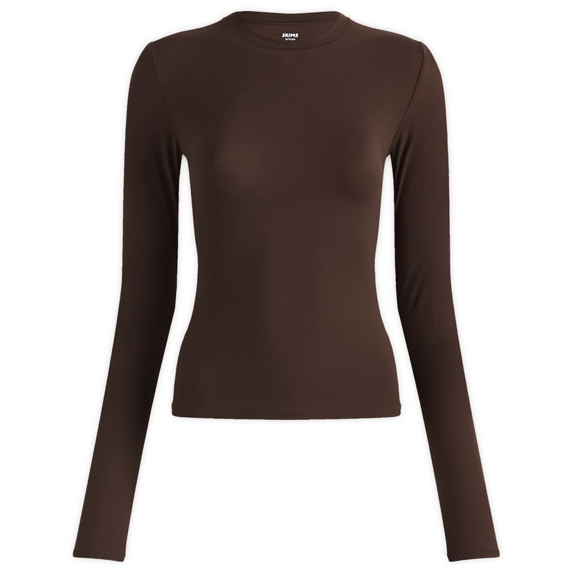 T-paita SKIMS Fits Everybody Long Sleeve T-Shirt, Size Large Ruskea | AP-TSH-0650-COCOA