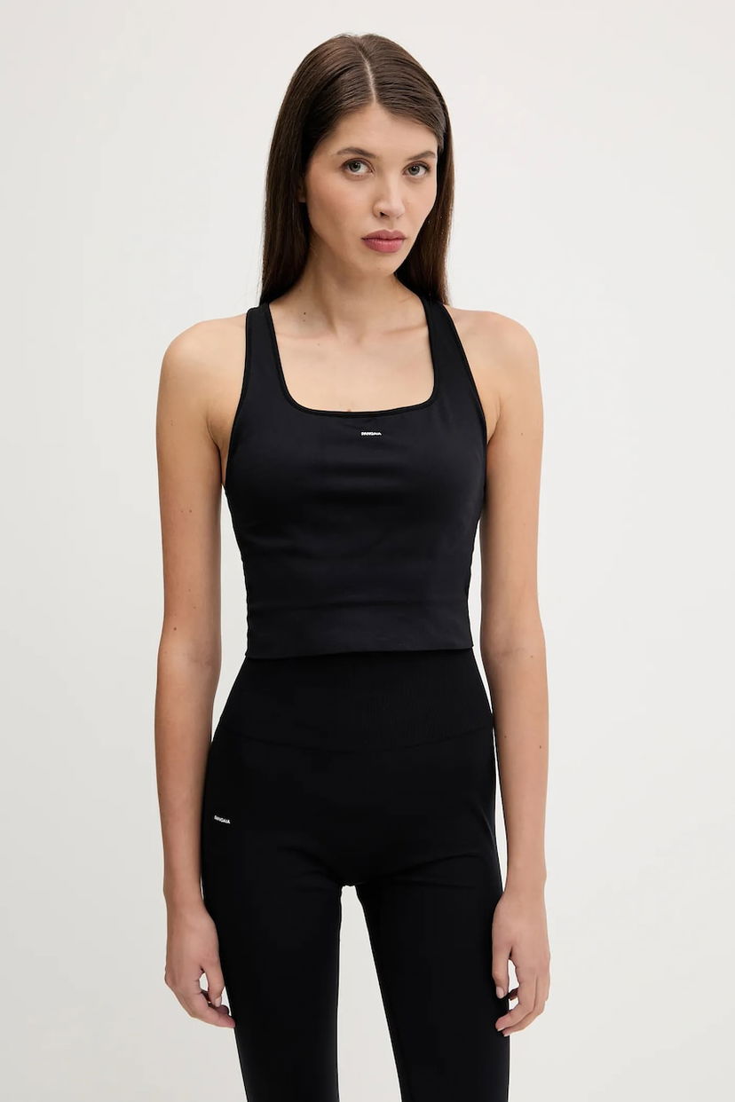 Tankkitoppi PANGAIA Pangaia Plant-Stretch Ribbed Tank Top Musta | 10002425