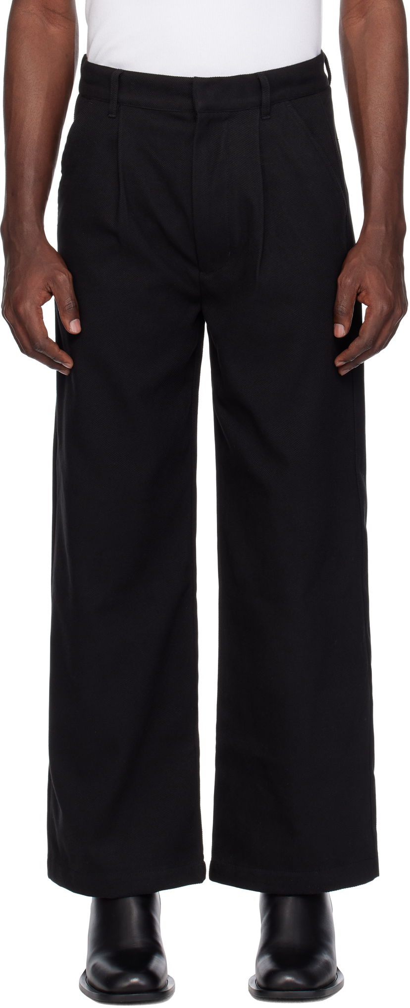 Housut izzue Relaxed Fit Twill Pants Musta | IZXPTL6137W4NBKX