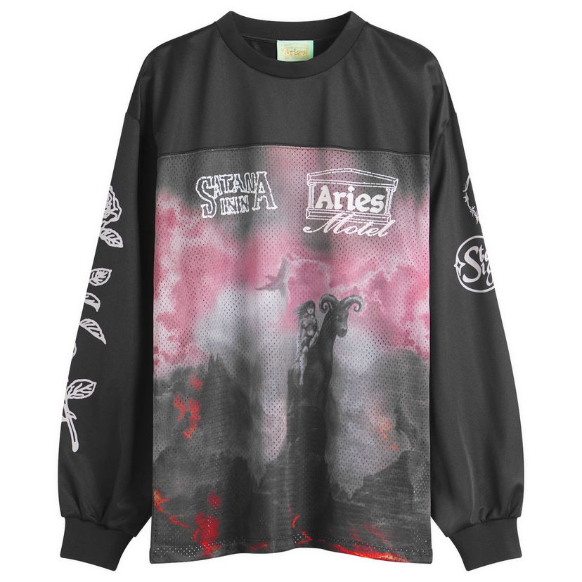 T-paita Aries Ramscape Airtex Long Sleeve T-Shirt Musta | AR40050-MUL