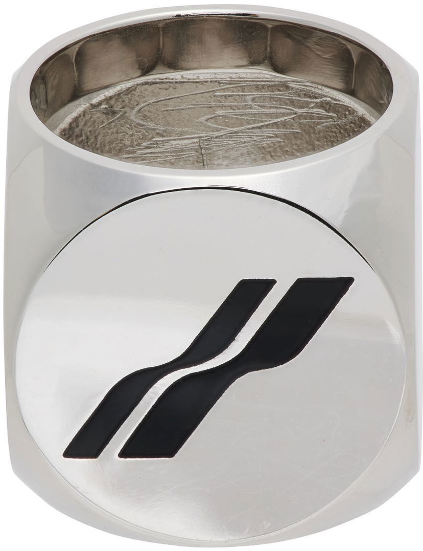 Sormus We11done We11done Logo Dice Ring Metallinen | WD-AJ1-22-704-U-BK