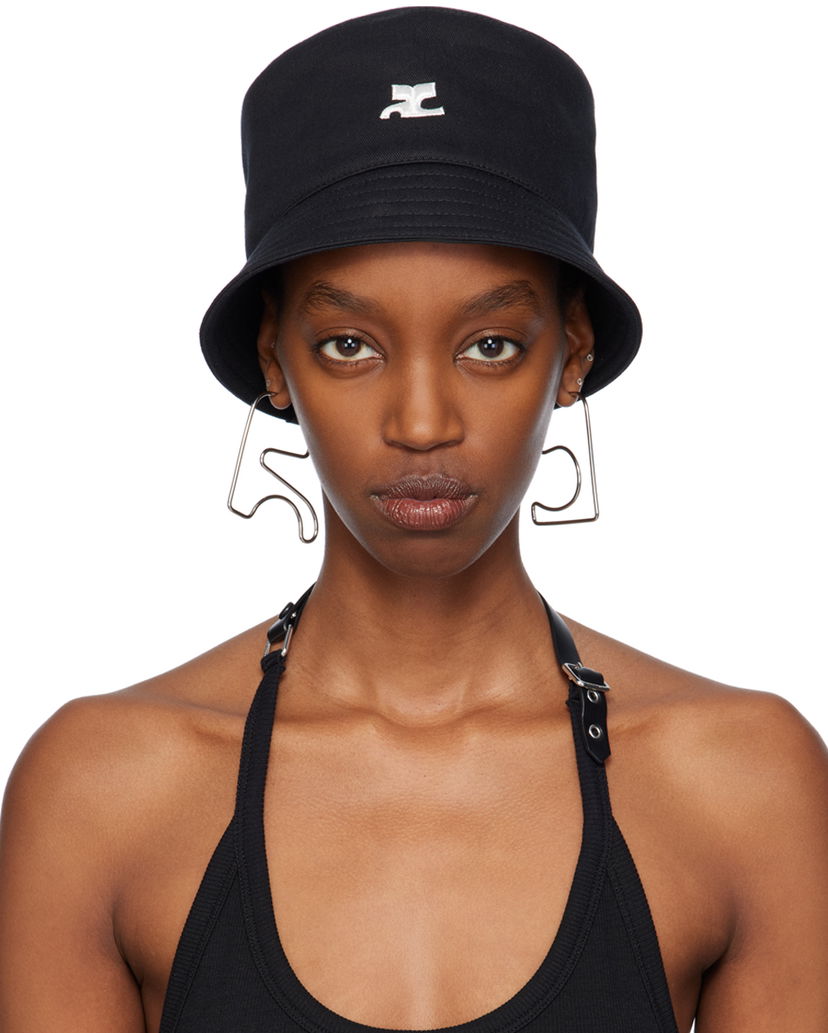 Korkki Courrèges Signature Bucket Hat Musta | 124ACP005CO0024