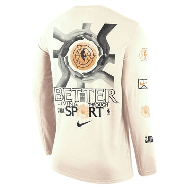 T-paita Nike Team 31 Courtside Long-Sleeve Tee Beige | DN3902-901, 2