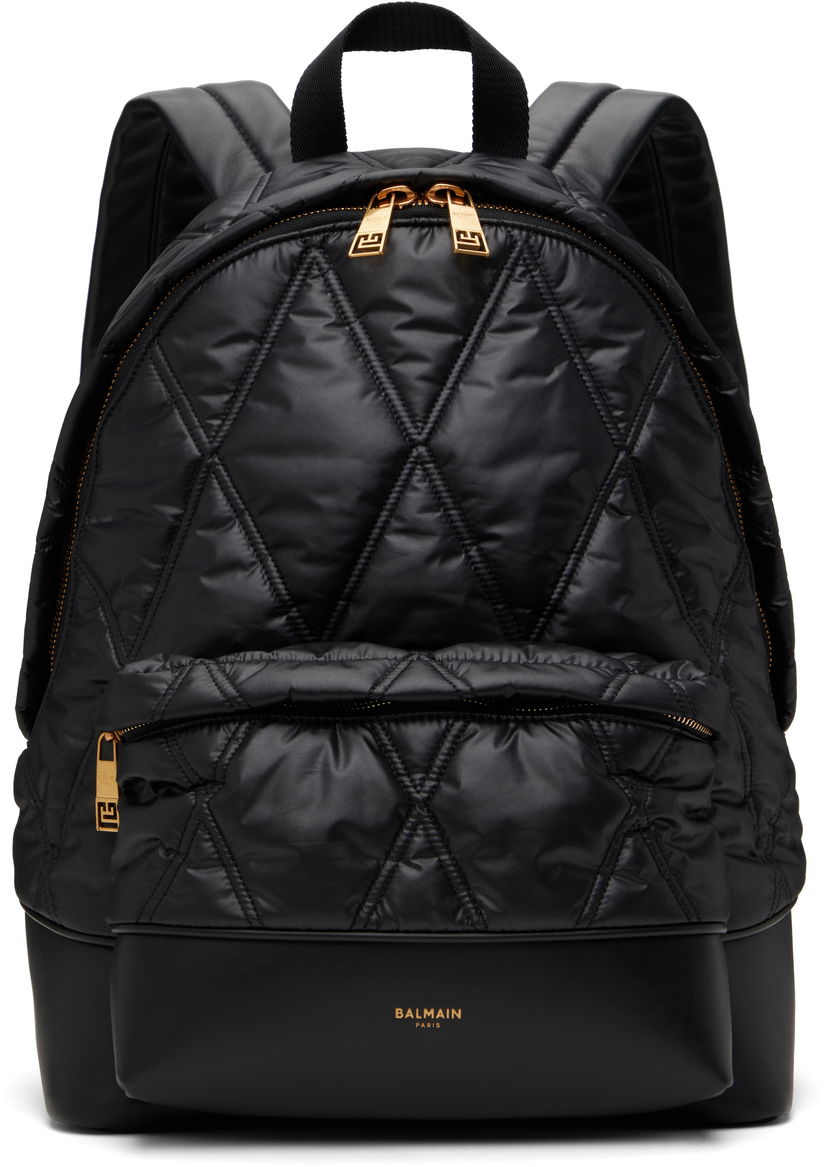 Reppu Balmain Balmain Quilted Diamond Backpack Musta | EM1GE150TTNY