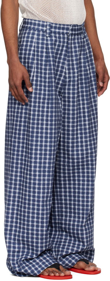 Housut ERL ERL Check Pleated Tailored Trousers Sininen | ERL10P038, 1