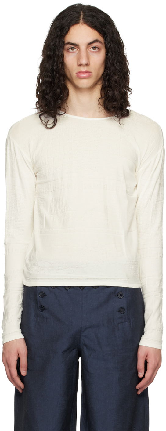 T-paita Serapis Embossed Long Sleeve T-Shirt Valkoinen | SS23_KT_3