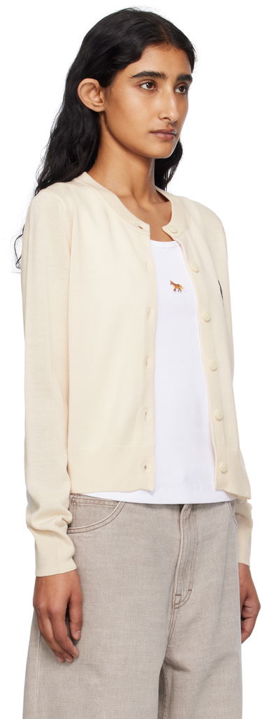 Villapaita MAISON KITSUNÉ Maison Kitsuné Double Fox Head Patch Cardigan Beige | OW051CFKT1036, 1