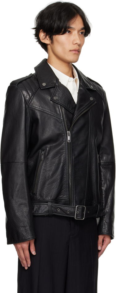 Takki BOSS Regular-fit biker jacket in buffalo leather Musta | 50542108, 2