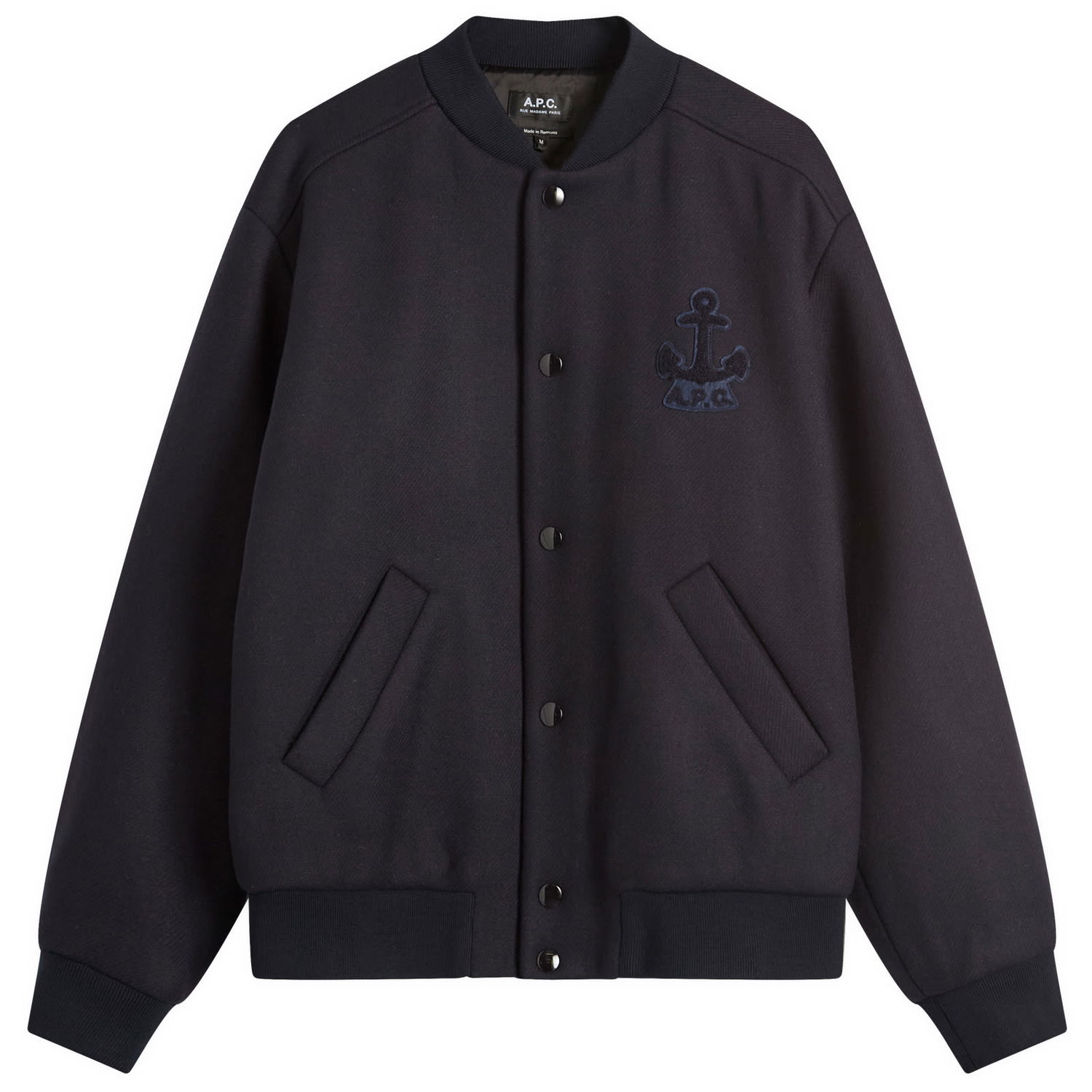 Bomber-takki A.P.C. A.P.C. Micka Varsity Jacket, Size Small Tummansininen | WVBDE-M32010-IAK, 1
