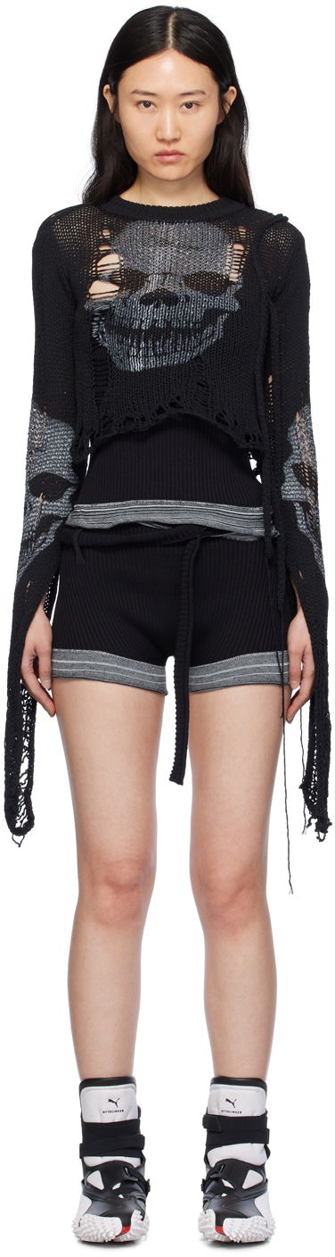 Villapaita Ottolinger Ottolinger Distressed Skull Sweater Musta | 708203