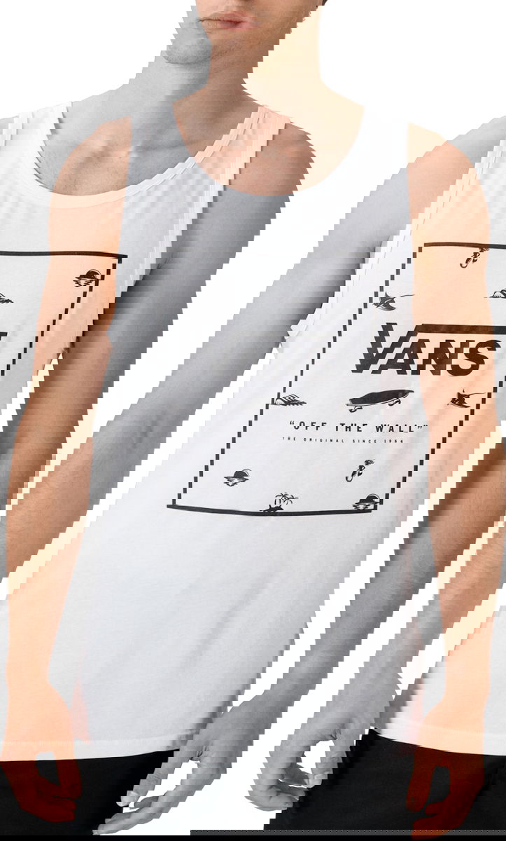 Tankkitoppi Vans Print Box Tank Top Valkoinen | vn0a31exypu1, 0