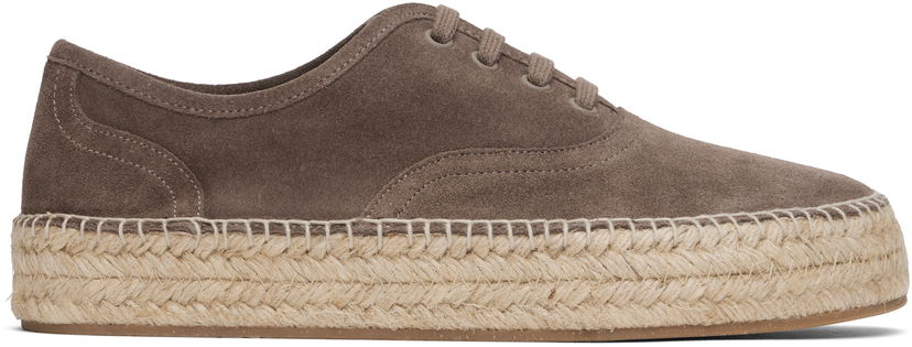 Vaatteet JW Anderson JW Anderson Lace-Front Platform Espadrilles Harmaa | SE0031-LA0240