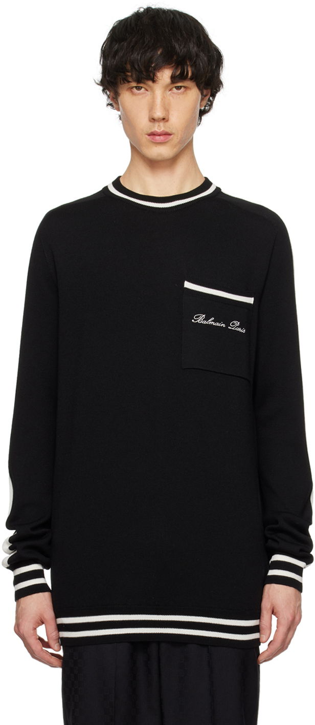 Villapaita Balmain Signature Sweater Musta | CH1KD025KF85