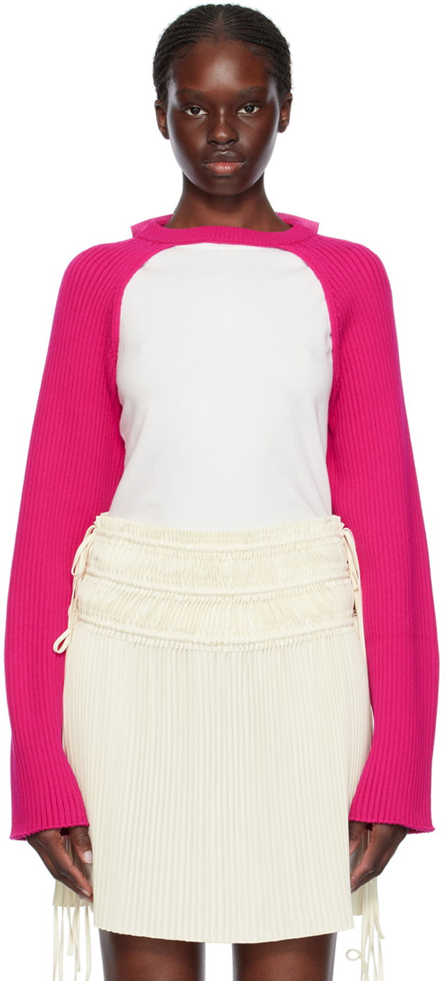 Villapaita Helmut Lang Rib Sweater Vaaleanpunainen | O01HW722