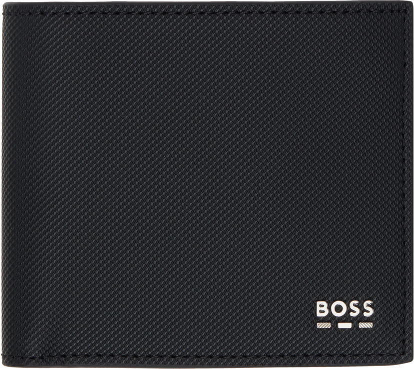 Lompakko BOSS Bi-Fold Textured Leather Wallet Musta | 50536078