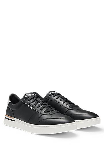 Vaatteet ja asusteet BOSS BOSS Signature-Stripe Detail Trainers Musta | 50542538