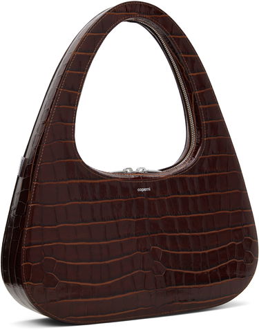 Käsilaukku Coperni Coperni Croco Embossed Large Swipe Baguette Bag Ruskea | COPBA85F6032, 1