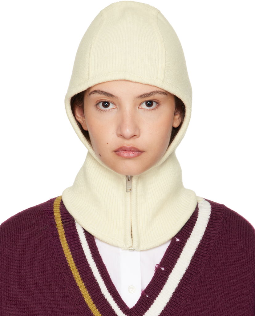 Pipo Ambush Rib Knit Balaclava Beige | BWLC002F24KNI0013100