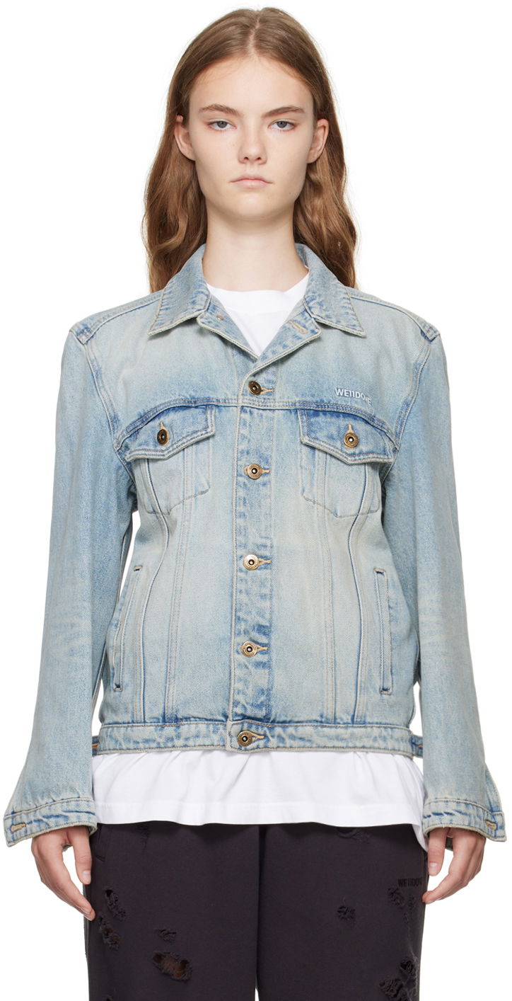 Takki We11done Washed Denim Jacket Sininen | WD-DJ2-24-348-W-SK