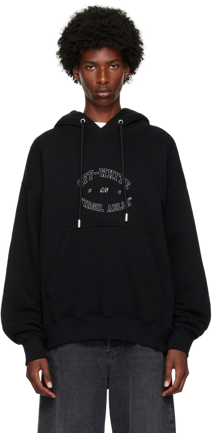 Huppari Off-White Black College Skate Hoodie Musta | OMBB085F24FLE00S1001