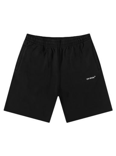 Shortsit Off-White Diagonal Helvetica Sweatshort Musta | OMCI006C99FLE0011001
