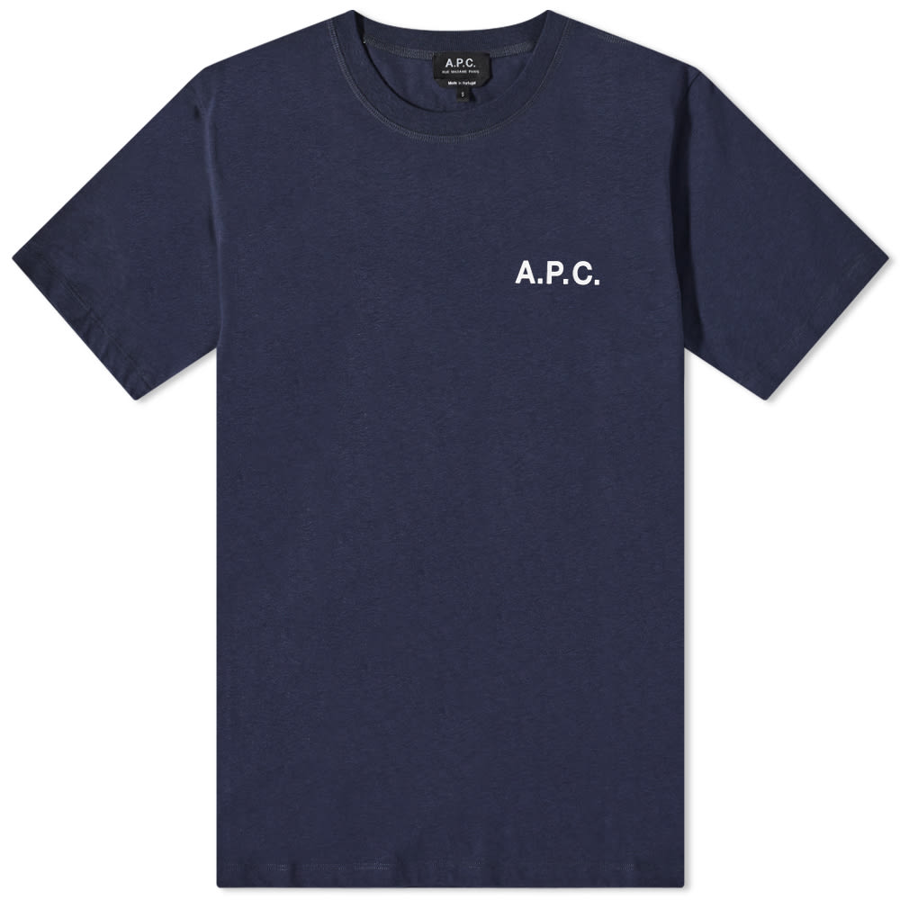 T-paita A.P.C. Mike Logo Tee Tummansininen | COETL-H26053-IAK, 0