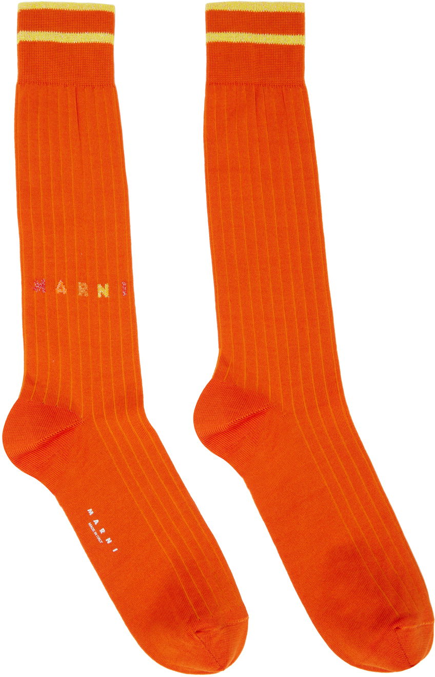 Sukat Marni Marni Ribbed Knit Socks Oranssi | SKZC0110Q0 UFC143, 0