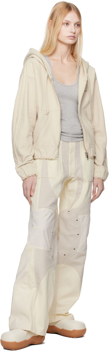 Huppari Moncler Moncler Genius x Willow Smith Zip-Up Cotton Hoodie Beige | J209T 8G00001 - 899WC, 3