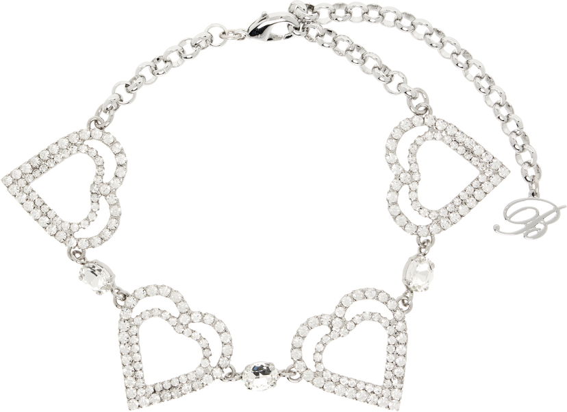 Rannerengas Blumarine Blumarine Rhinestone Hearts Choker Metallinen | P522W309A