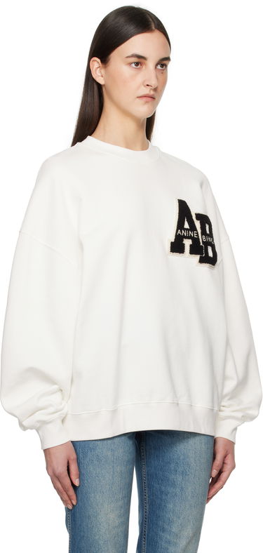 Huppari Anine Bing Anine Bing Miles Oversized Letterman Sweatshirt Valkoinen | A-08-10074-OFW1, 1