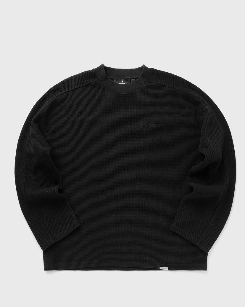 T-paita Represent Clo Men's Waffle Long Sleeve T-Shirt Musta | MLM41209-01