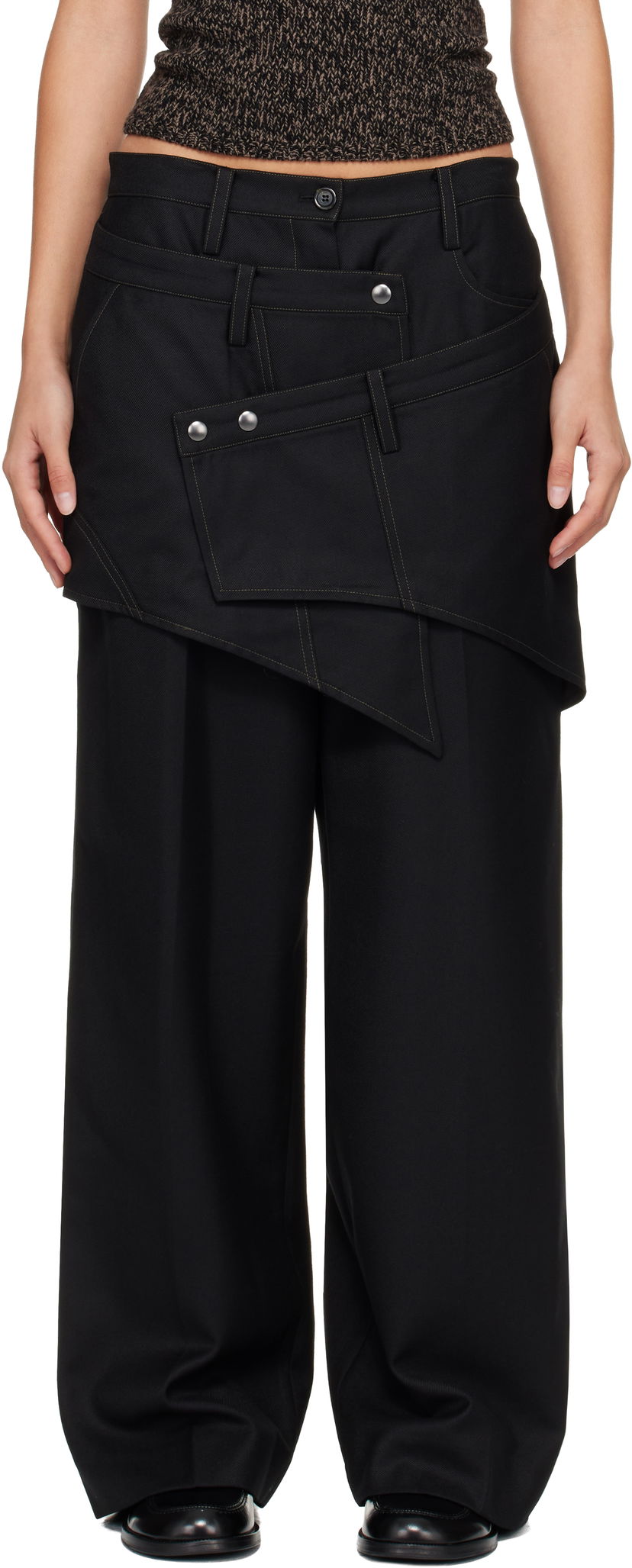 Housut Andersson Bell Crossover Wrap Tailored Trousers Musta | apa862w