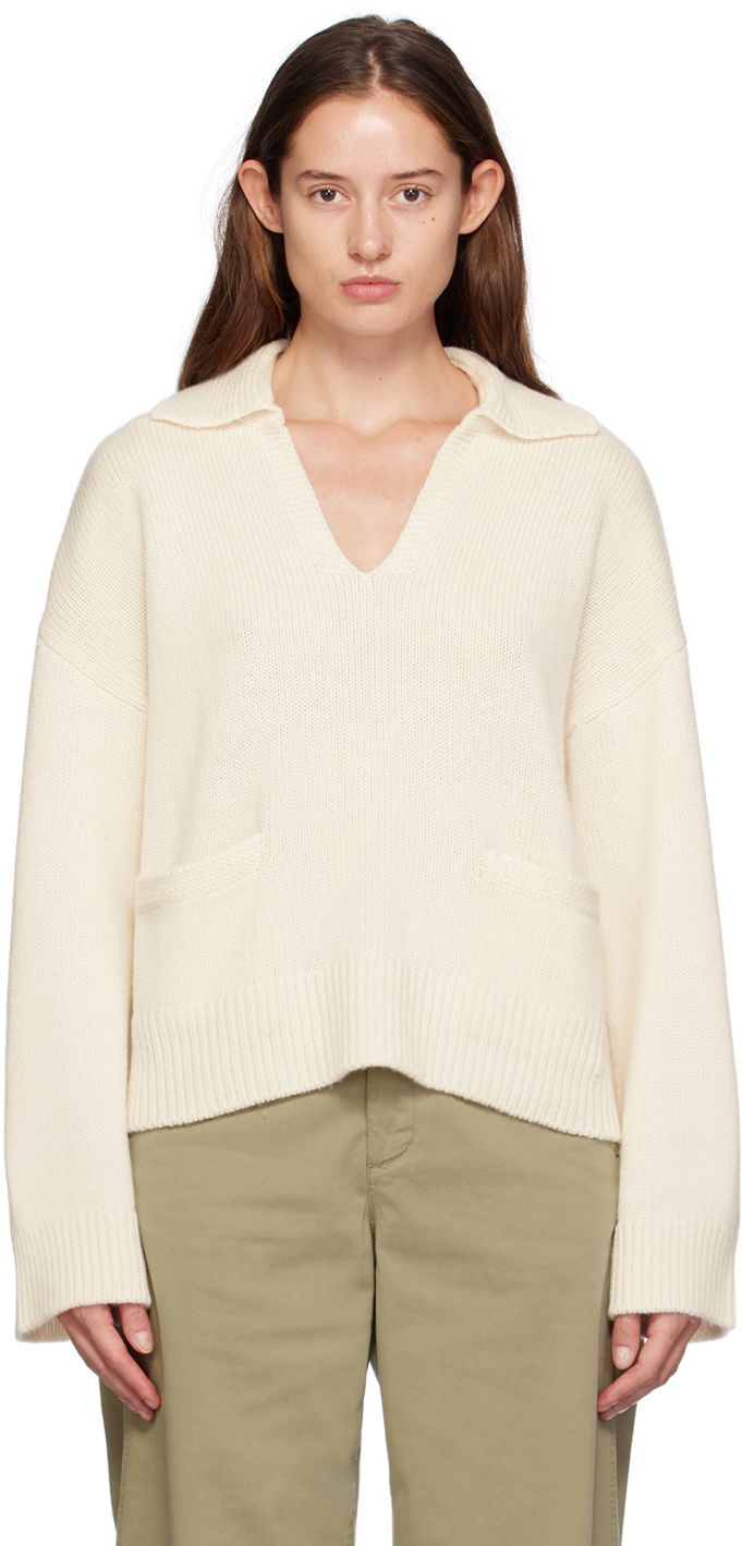 Villapaita rag & bone rag & bone Danica Polo Sweater Valkoinen | WAS24F003CA03